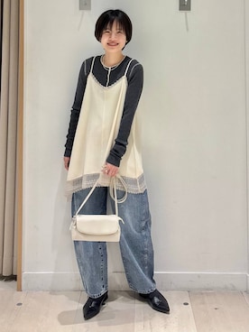 「GLOBAL WORK（グローバルワーク）のアイテム（リング）」を使った、しらがさん（レディース・159cm）の春コーディネート