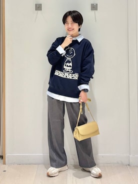 「アイテム（デジタル腕時計）」を使った、しらがさん（レディース・159cm）の秋コーディネート