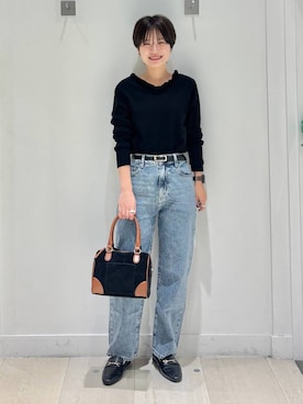 「GLOBAL WORK（グローバルワーク）のアイテム（ベルト）」を使った、しらがさん（レディース・159cm）の秋コーディネート