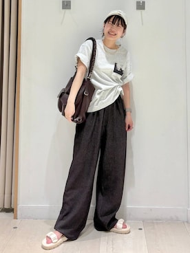 「GLOBAL WORK（グローバルワーク）の※アソートサイズ展開/NEW ERA/920CL/26/616800（キャップ、ホワイト系）」を使った、しらがさん（レディース・158cm）の夏コーディネート