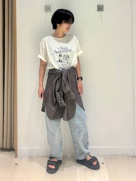 「アイテム（デジタル腕時計）」を使った、しらがさん（レディース・159cm）の秋コーディネート