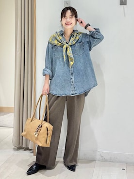 「GLOBAL WORK（グローバルワーク）のアイテム（シャツ/ブラウス）」を使った、しらがさん（レディース・159cm）の秋コーディネート