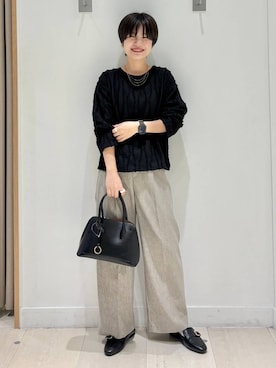 「アイテム（デジタル腕時計）」を使った、しらがさん（レディース・159cm）の秋コーディネート