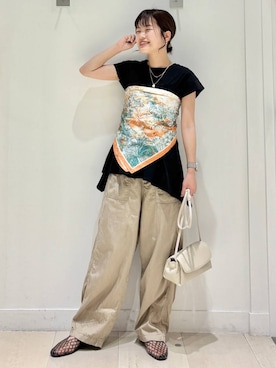 「GLOBAL WORK（グローバルワーク）のアイテム（パンツ）」を使った、しらがさん（レディース・159cm）の夏コーディネート