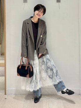 「アイテム（テーラードジャケット）」を使った、しらがさん（レディース・159cm・30代）の秋コーディネート