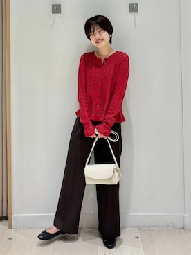 「アイテム（バレエシューズ）」を使った、しらがさん（レディース・159cm）の秋コーディネート