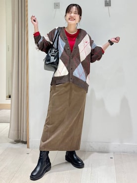 「GLOBAL WORK（グローバルワーク）のアイテム（アクセサリー）」を使った、しらがさん（レディース・159cm）の秋コーディネート
