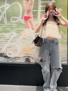 「Heather（ヘザー）のアイテム」を使った、寝々さん（レディース・153cm）の夏コーディネート