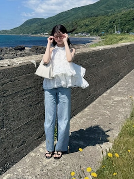 「NEUNA（ヌナ）のアイテム」を使った、寝々さん（レディース・153cm）の夏コーディネート
