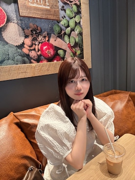 「白ワンピース」｜寝々さん（レディース・153cm）の夏コーディネート