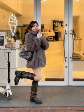 「アイテム（その他アウター）」を使った、寝々さん（レディース・153cm）の秋コーディネート