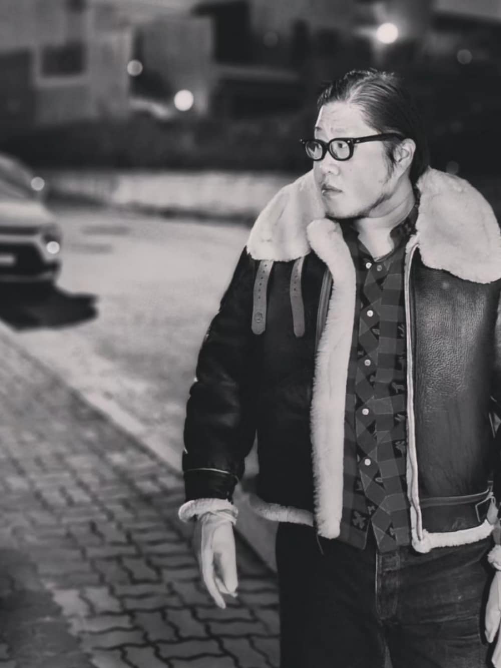 「Aero Leathers、TENDERLOIN、At last&co、korea style」｜「TENDERLOINのアイテム（シャツ/ブラウス、レッド系）」を使った、Herringさん（メンズ・178cm）の秋コーディネートの1枚目の写真