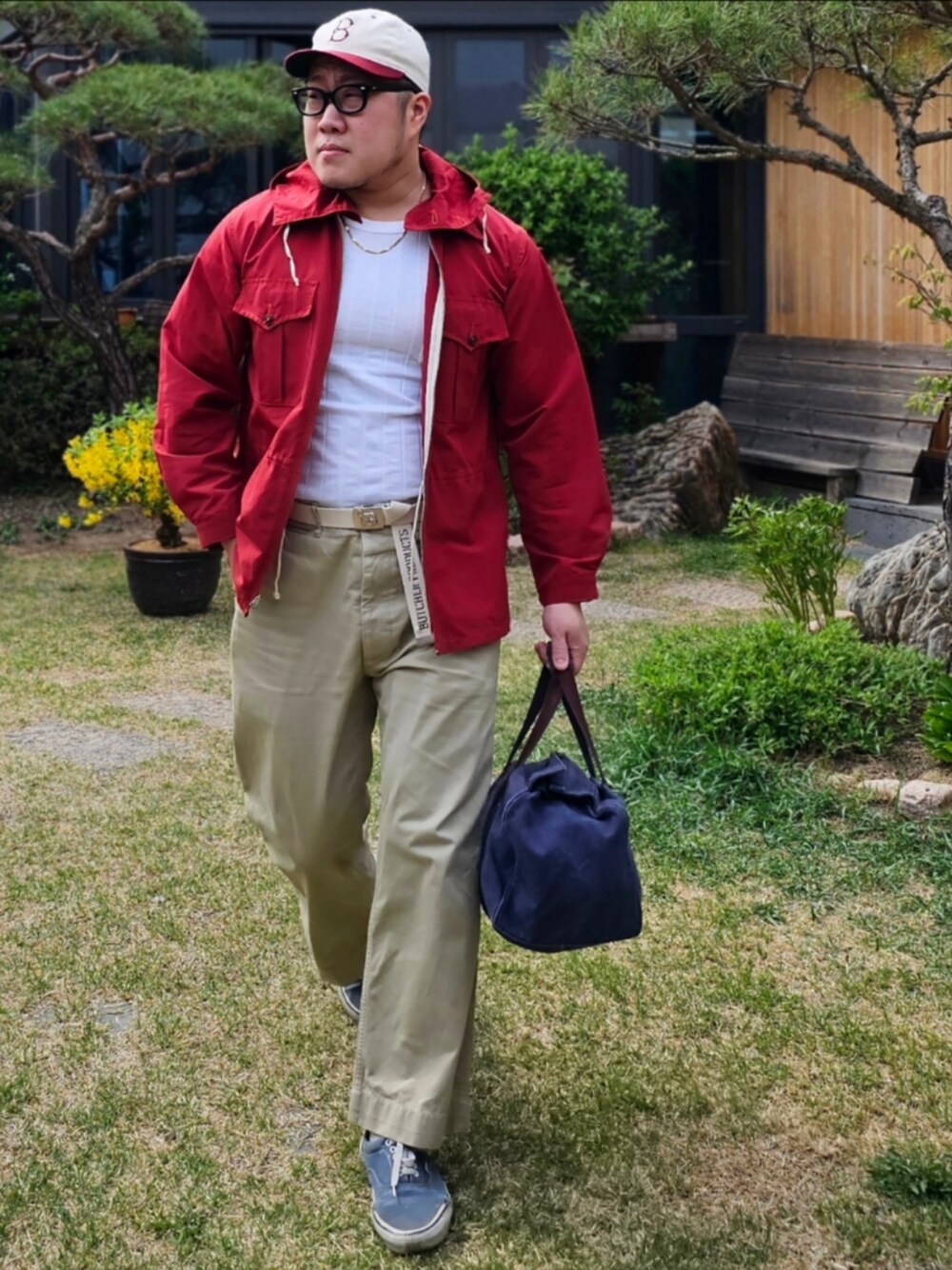 「At last&co、butcherproducts、アットラスト、timewornclothing、amerivintage、VANS」｜「At Last&Coのアイテム（トップス、その他）」を使った、Herringさん（メンズ・178cm）の春コーディネートの1枚目の写真