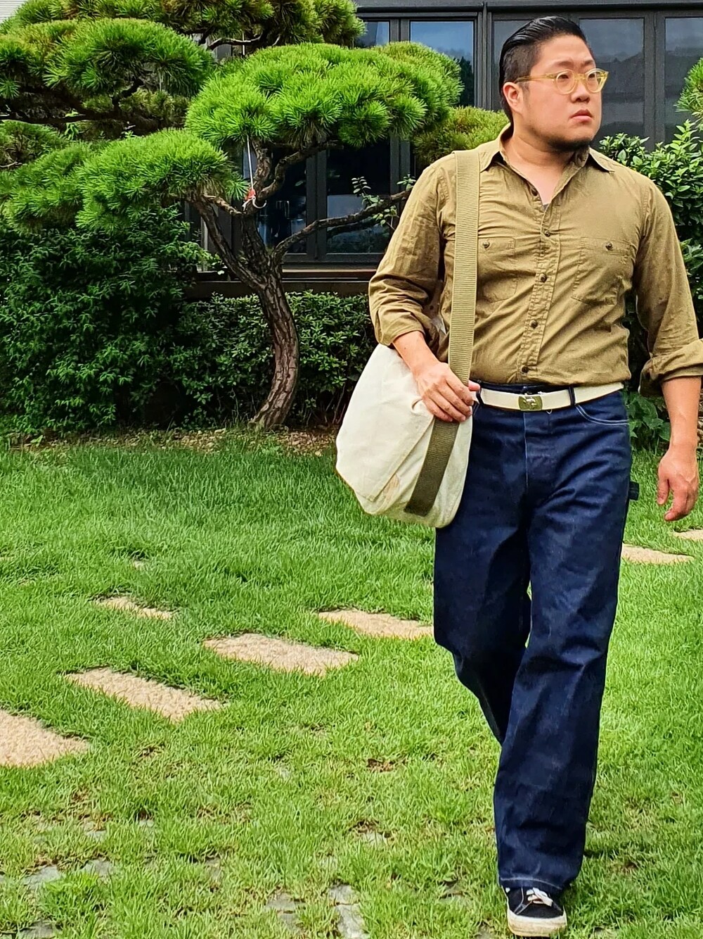 「At last&co、Vintage converse」｜「At Last&Coのアイテム（トップス、その他）」を使った、Herringさん（メンズ・178cm）の夏コーディネートの1枚目の写真