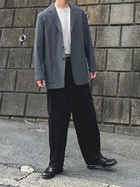 「UNIQLO（ユニクロ）のアイテム（テーラードジャケット、グレー系）」を使った、けいさん（メンズ・173cm）の秋コーディネート