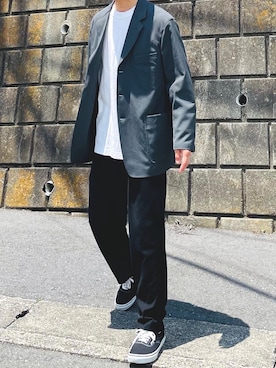 「UNIQLO（ユニクロ）のアイテム（テーラードジャケット、グレー系）」を使った、けいさん（メンズ・173cm）の夏コーディネート