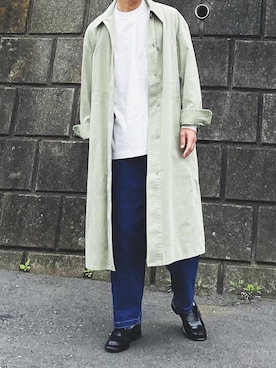 「UNIQLO（ユニクロ）のアイテム（ジャケット/アウター、グリーン系）」を使った、けいさん（メンズ・173cm）の春コーディネート