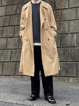 「秋」｜「アイテム（トレンチコート）」を使った、けいさん（メンズ・173cm）の秋コーディネート