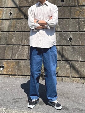 「UNIQLO（ユニクロ）のアイテム（シャツ/ブラウス、ベージュ系）」を使った、けいさん（メンズ・173cm）の秋コーディネート