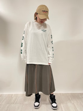 「レディース」｜「アイテム（帽子）」を使った、こめちゃんさん（レディース・162cm）の春コーディネート