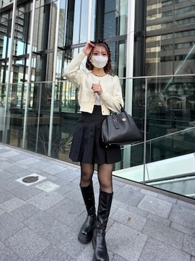 「フレンチガーリー」｜「アイテム（カチューシャ）」を使った、ともかさん（レディース・153cm）の冬コーディネート