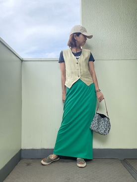 「アイテム（ローファー、ゴールド系）」を使った、tink0804さん（レディース・157cm）の秋コーディネート