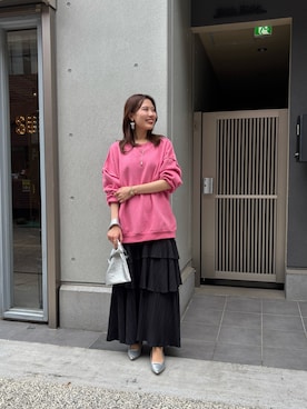 「Futier land（フューティアランド）のリンキングスウェットプルオーバー（スウェット）」を使った、yurikaさん（レディース・164cm）の秋コーディネート