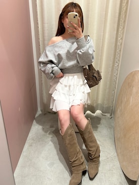 「one after another NICE CLAUP（ワンアフターアナザーナイスクラップ）のアイテム（ブーツ）」を使った、kaoriさん（レディース・151cm）の冬コーディネート