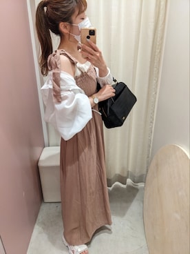 「アイテム（マウンテンパーカー、ホワイト系）」を使った、kaoriさん（レディース・151cm）の夏コーディネート