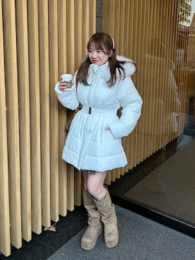 「one after another NICE CLAUP（ワンアフターアナザーナイスクラップ）のアイテム（ダウンジャケット/コート）」を使った、kaoriさん（レディース・151cm）の冬コーディネート