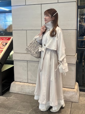 「one after another NICE CLAUP（ワンアフターアナザーナイスクラップ）のアイテム（トレンチコート）」を使った、kaoriさん（レディース・151cm）の冬コーディネート