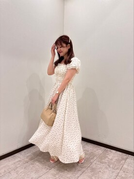 「one after another NICE CLAUP（ワンアフターアナザーナイスクラップ）のアイテム（ワンピース）」を使った、kaoriさん（レディース・151cm）の夏コーディネート