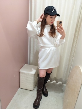 「one after another NICE CLAUP（ワンアフターアナザーナイスクラップ）のアイテム（キャップ）」を使った、kaoriさん（レディース・151cm）の秋コーディネート