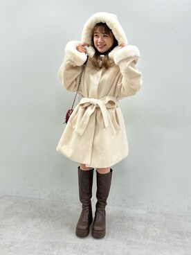 「one after another NICE CLAUP（ワンアフターアナザーナイスクラップ）のアイテム（その他アウター）」を使った、kaoriさん（レディース・151cm）の冬コーディネート