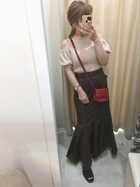 「one after another NICE CLAUP（ワンアフターアナザーナイスクラップ）のアイテム（ニット/セーター）」を使った、kaoriさん（レディース・151cm）の夏コーディネート