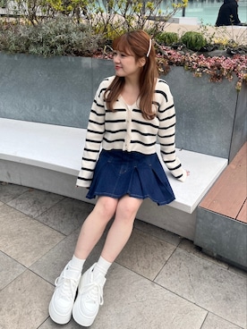 「アイテム（デニムスカート）」を使った、kaoriさん（レディース・151cm）の冬コーディネート