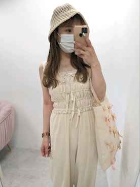 「Seemi. byNICECLAUP（ シーミーバイナイスクラップ）のアイテム（サロペット/オーバーオール）」を使った、kaoriさん（レディース・151cm）の夏コーディネート