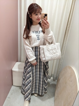「one after another NICE CLAUP（ワンアフターアナザーナイスクラップ）のアイテム（ニット/セーター）」を使った、kaoriさん（レディース・151cm）の秋コーディネート