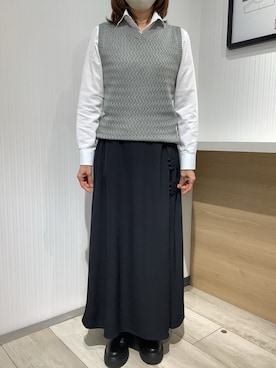 「アイテム（ビジネスシャツ）」を使った、TOKYO SHIRTS OUTLET 福岡マリノアシティ店さん（レディース・162cm）の秋コーディネート