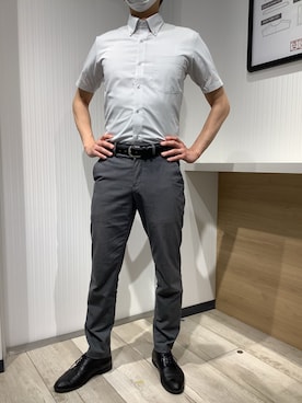 「アイテム（ビジネスシャツ）」を使った、TOKYO SHIRTS OUTLET 福岡マリノアシティ店さん（メンズ・172cm）の春コーディネート