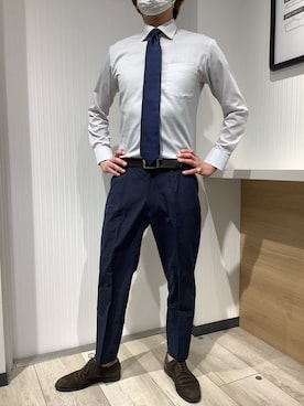 「アイテム（ネクタイ）」を使った、TOKYO SHIRTS OUTLET 福岡マリノアシティ店さん（メンズ・172cm）の冬コーディネート