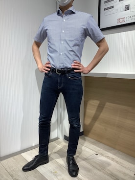 「アイテム（ビジネスシャツ）」を使った、TOKYO SHIRTS OUTLET 福岡マリノアシティ店さん（メンズ・170cm）の春コーディネート