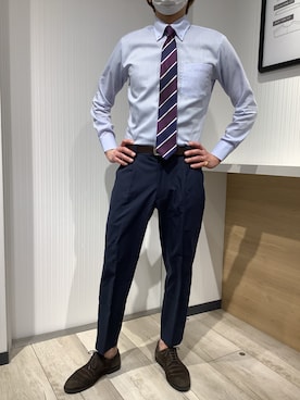 「アイテム（ネクタイ）」を使った、TOKYO SHIRTS OUTLET 福岡マリノアシティ店さん（メンズ・172cm）の冬コーディネート