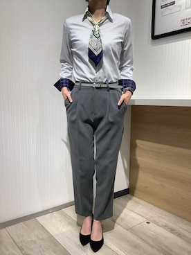 「アイテム（スーツパンツ）」を使った、TOKYO SHIRTS OUTLET 福岡マリノアシティ店さん（レディース・164cm）の秋コーディネート