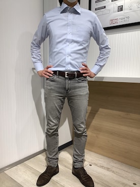 「出勤コーデ」｜TOKYO SHIRTS OUTLET 福岡マリノアシティ店さん（メンズ・172cm）の春コーディネート