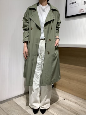 「Pitta Re:)（ピッタリ）のベーシックトレンチコート（トレンチコート）」を使った、TOKYO SHIRTS OUTLET 福岡マリノアシティ店さん（レディース・164cm）の春コーディネート