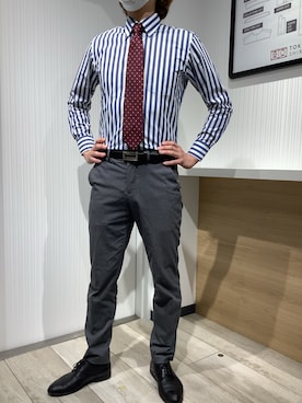 「アイテム（ビジネスシャツ）」を使った、TOKYO SHIRTS OUTLET 福岡マリノアシティ店さん（メンズ・172cm）の春コーディネート