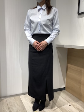 「アイテム（ビジネスシャツ）」を使った、TOKYO SHIRTS OUTLET 福岡マリノアシティ店さん（レディース・164cm）の秋コーディネート