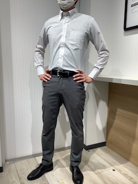 「アイテム（ビジネスシャツ）」を使った、TOKYO SHIRTS OUTLET 福岡マリノアシティ店さん（メンズ・172cm）の春コーディネート