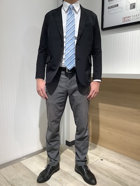 「アイテム（スーツジャケット）」を使った、TOKYO SHIRTS OUTLET 福岡マリノアシティ店さん（メンズ・172cm）の冬コーディネート